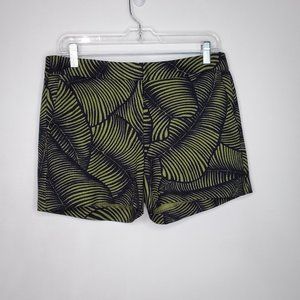 Ann Taylor Devin City Short Mid-Rise Green Black Palm Leaves, NWT, Size 4